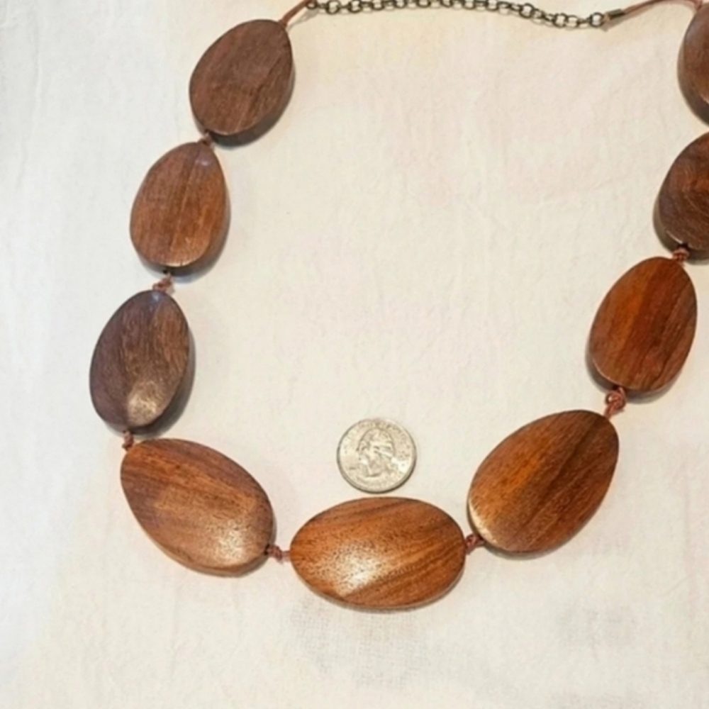 Vintage Wood Infinity Necklace - Picture 6 of 10